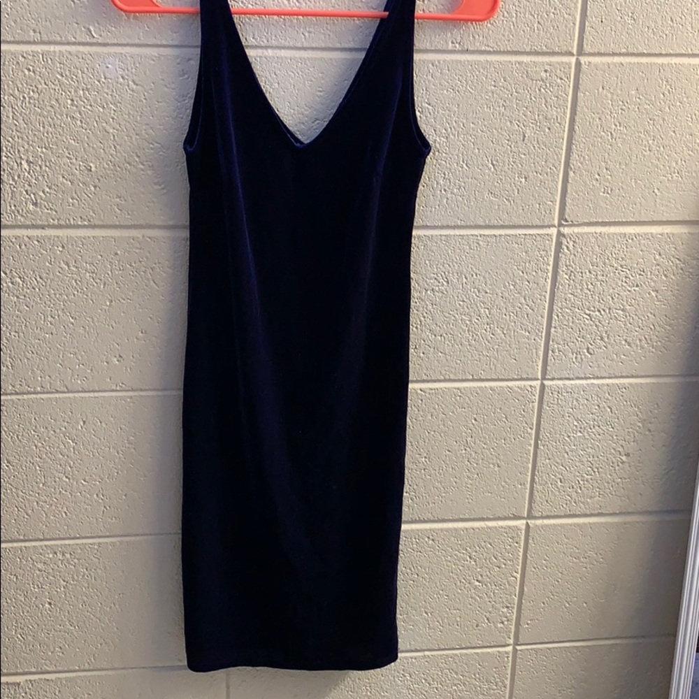 Navy Blue Velvet Bodycon Dress